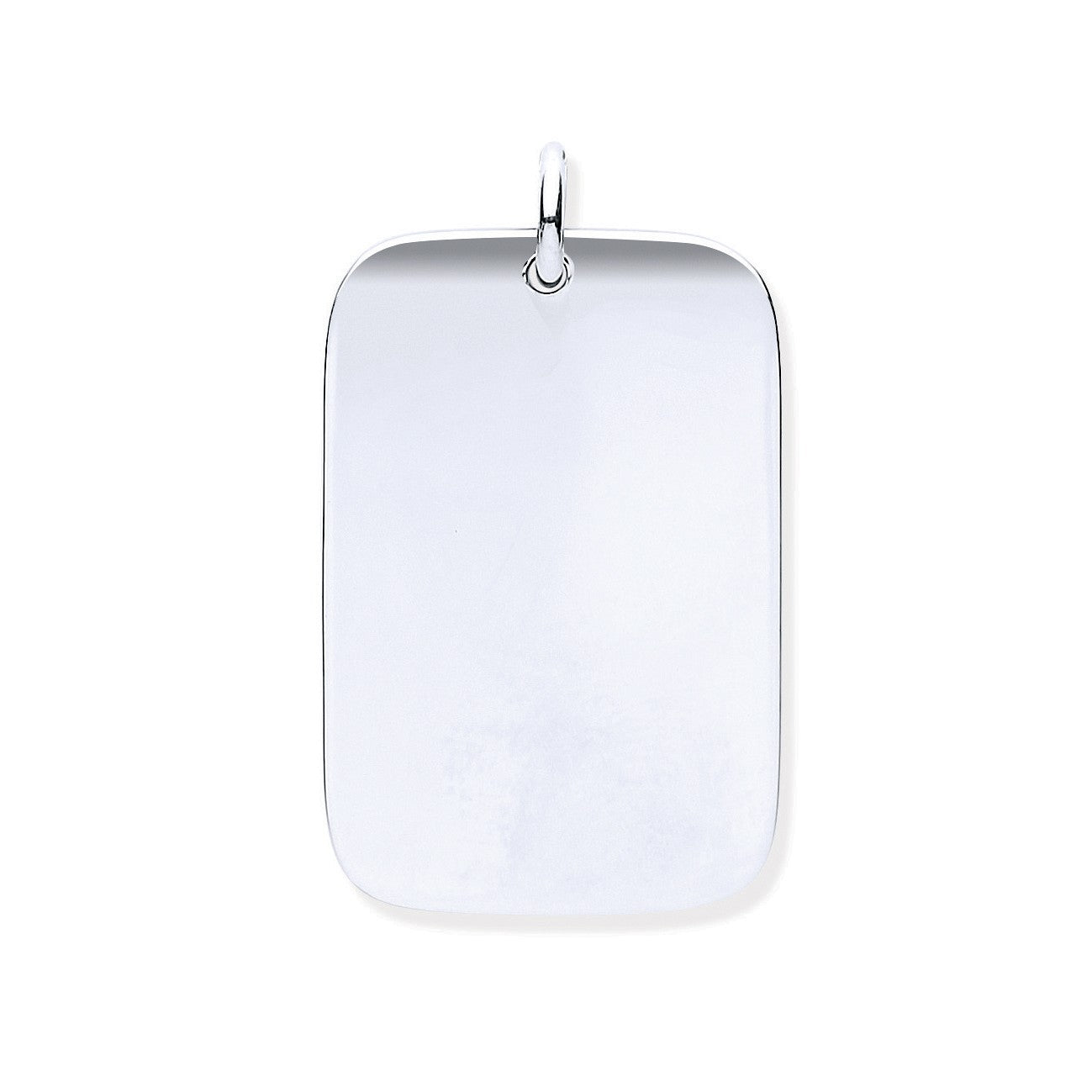 925 Sterling Silver Solid Dog Tag Pendant - FJewellery