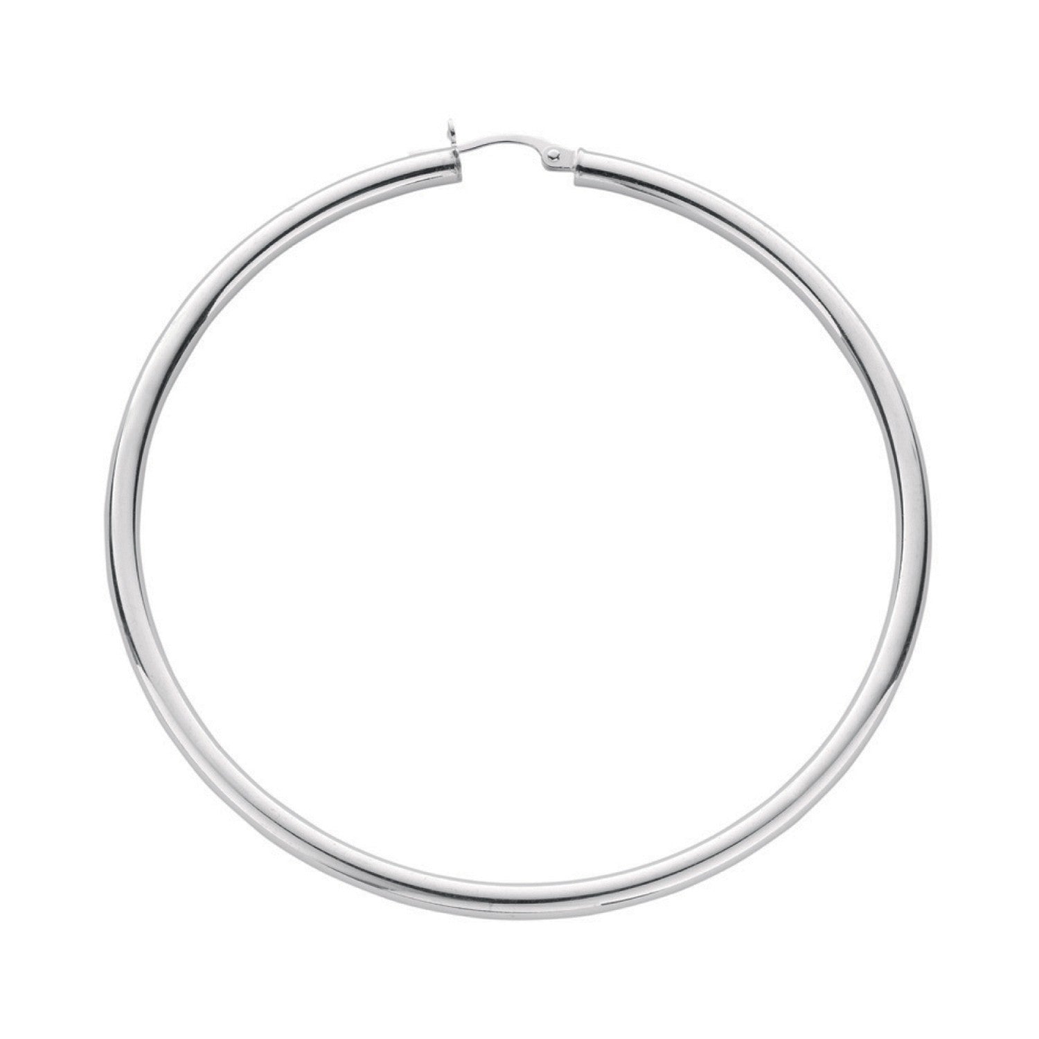 925 Sterling Silver Solid Hoop Earrings - FJewellery