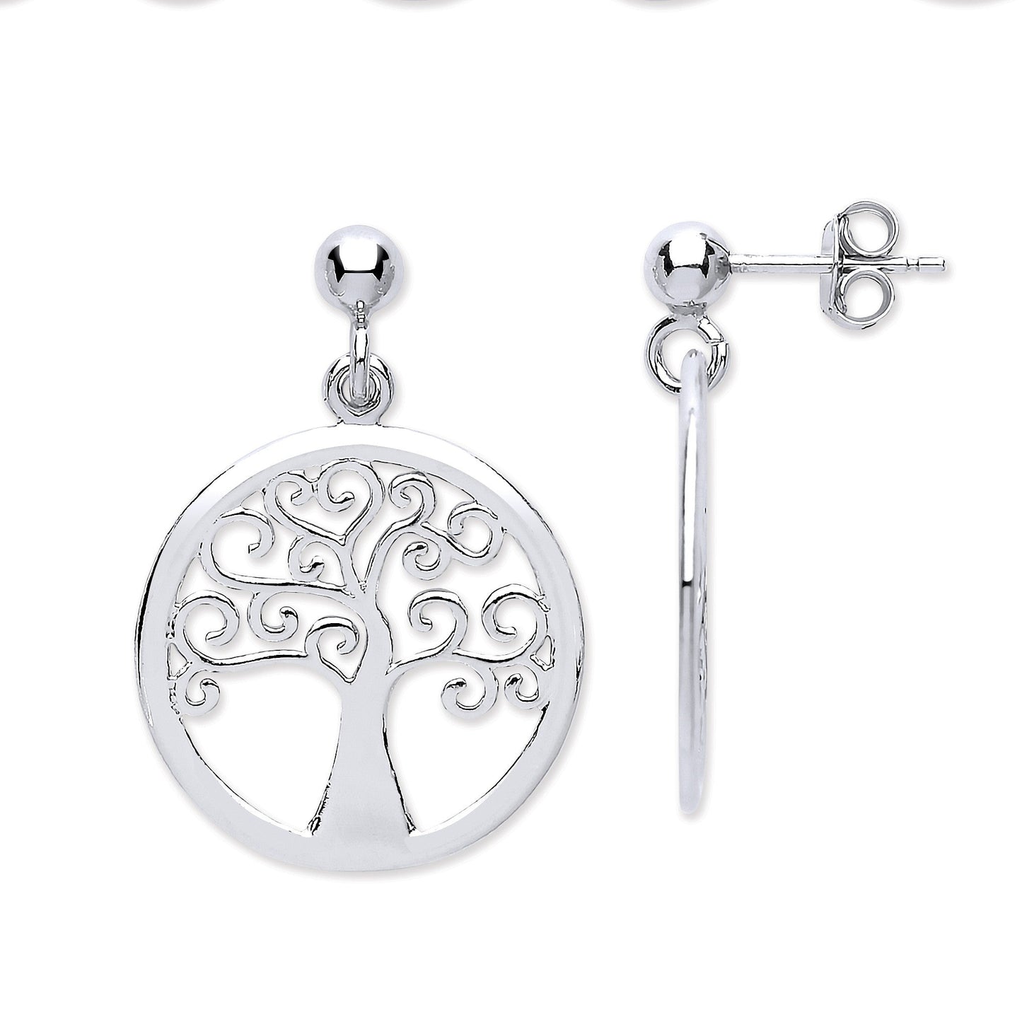 925 Sterling Silver Tree Of Life Earrings - FJewellery