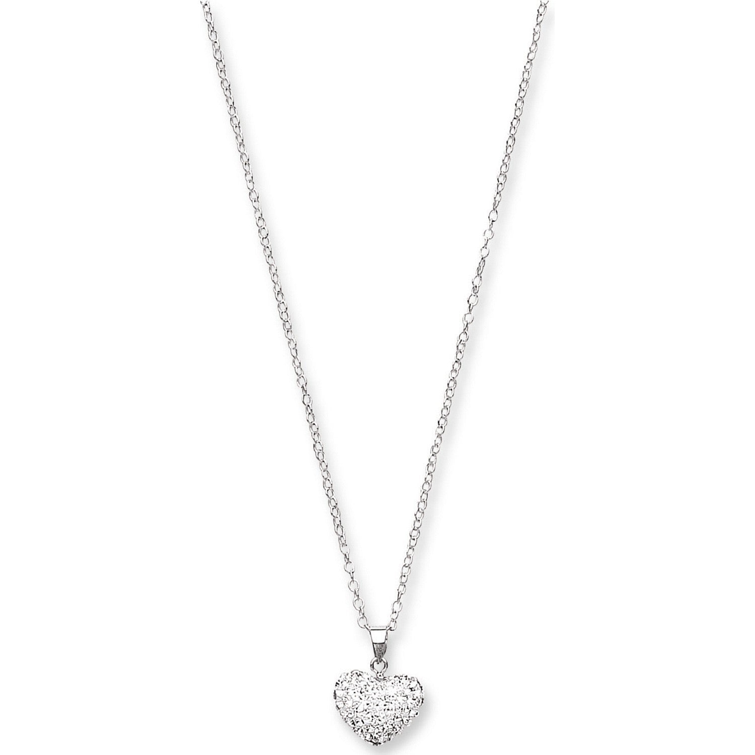 925 Sterling Silver White Crystal Heart Drop - FJewellery