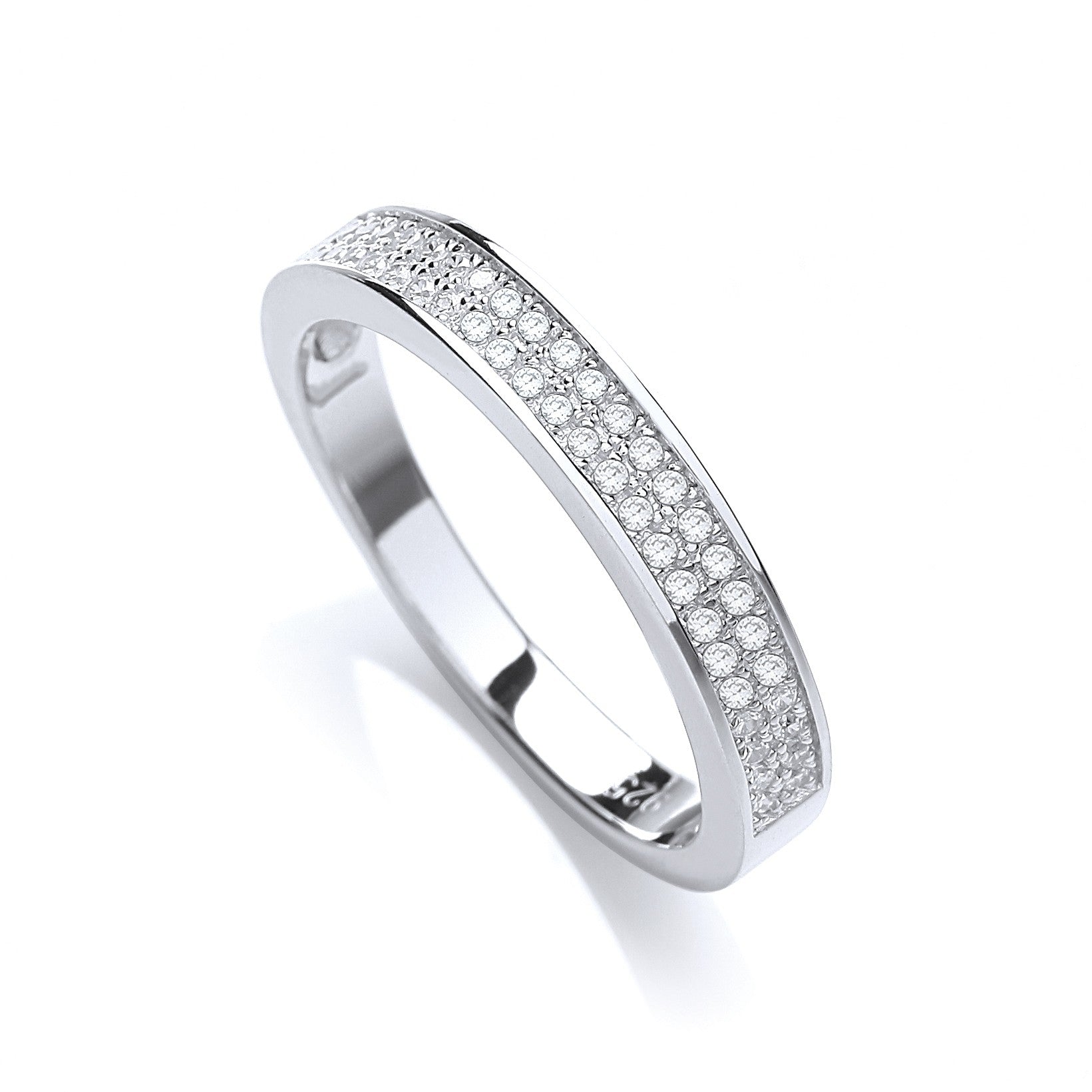 925 Sterling Silver & White CZ Eternity Ring - FJewellery