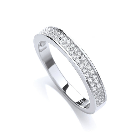 925 Sterling Silver & White CZ Eternity Ring - FJewellery