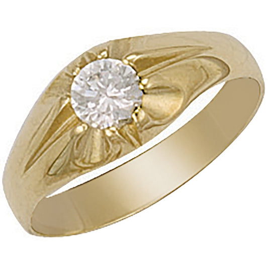 9ct Gipsy Cz Ring - FJewellery