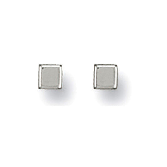 9ct Gold 4mm Square Cube Studs - FJewellery