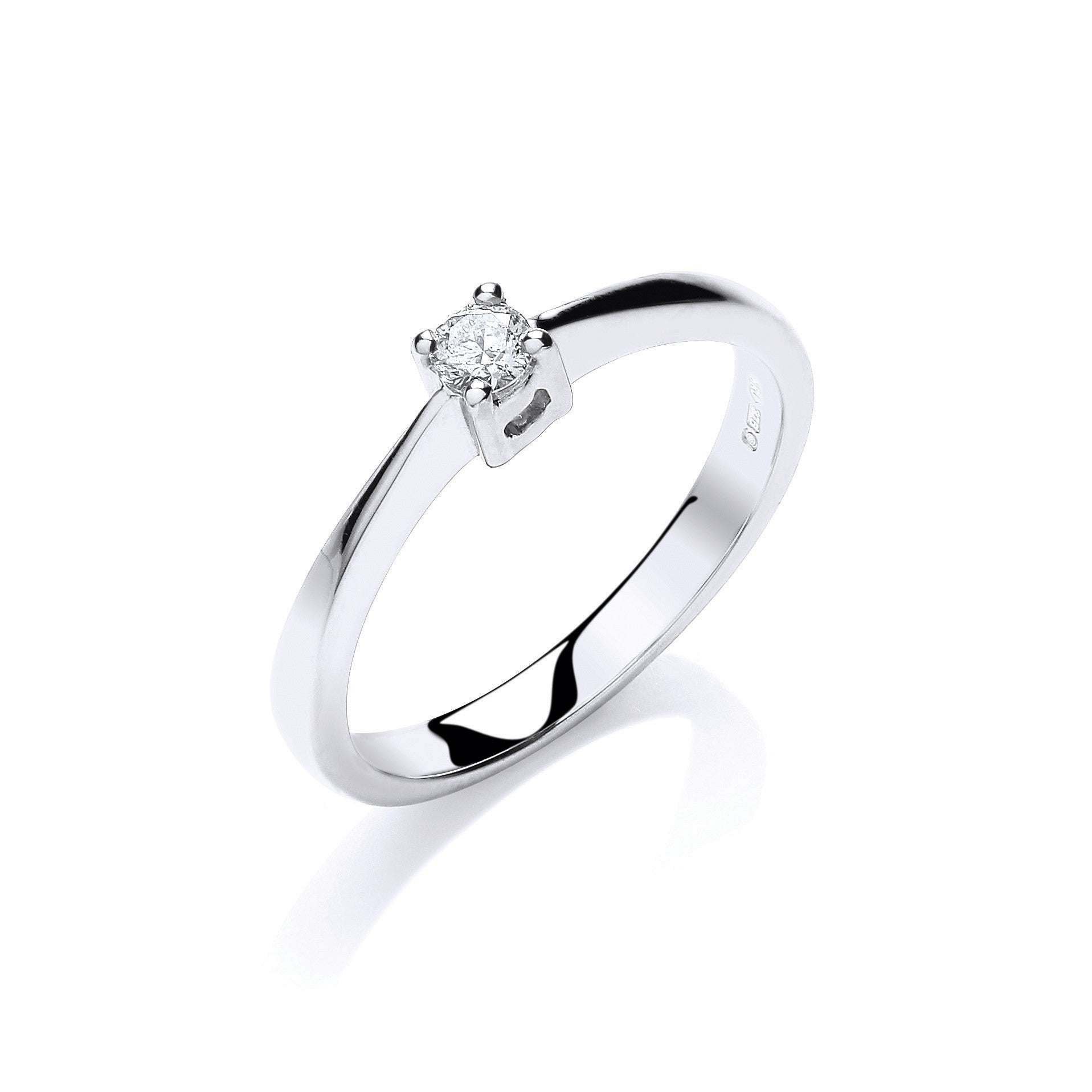 9ct Gold and 0.10ct diamond Solitaire Ring - FJewellery