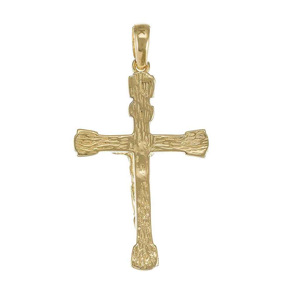 9ct Gold Classic Crucifix Cross Pendant - 41mm - FJewellery