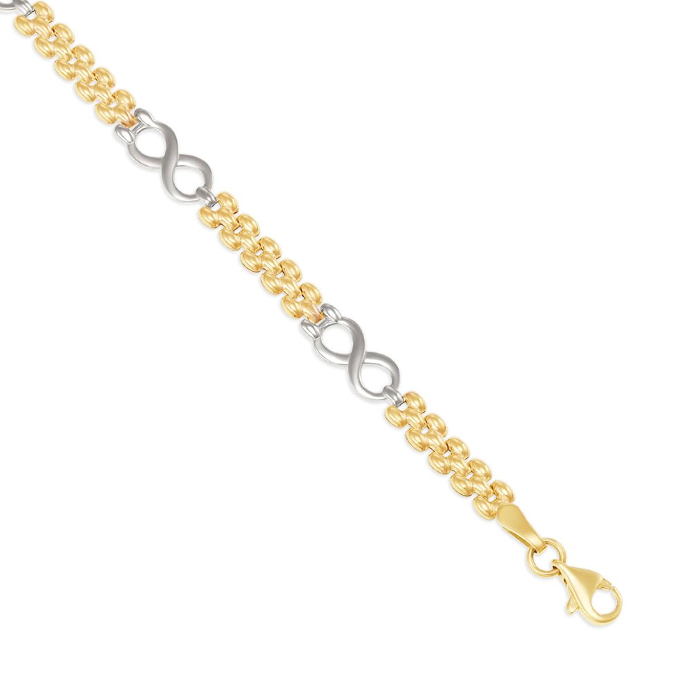 9ct Gold Eternity Fancy Link Ladies Bracelet - FJewellery