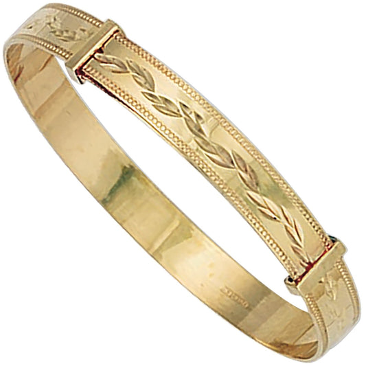 9ct Gold Expandable Baby Bangle - FJewellery