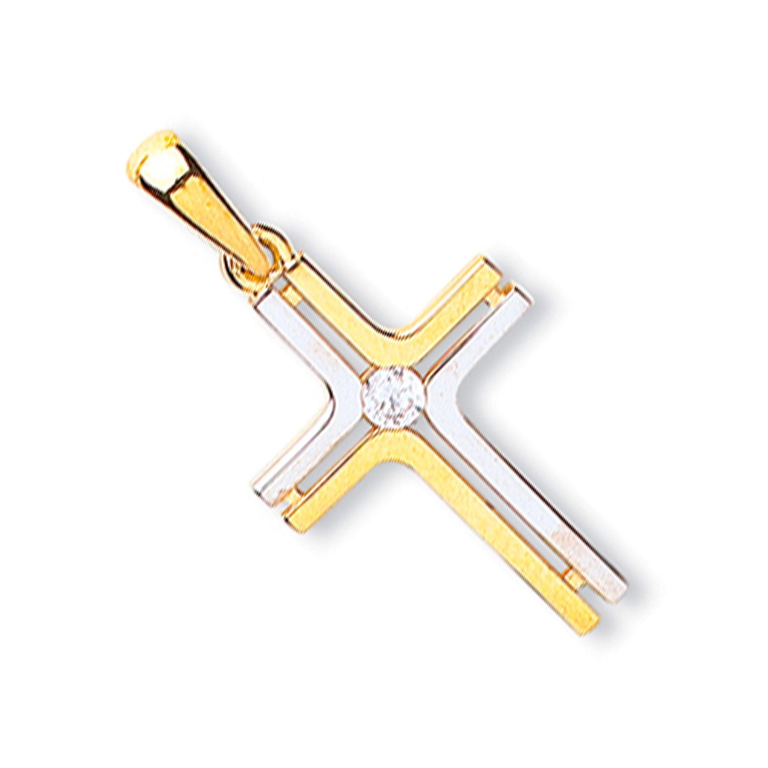 9ct Gold Fancy Cz Cross - FJewellery