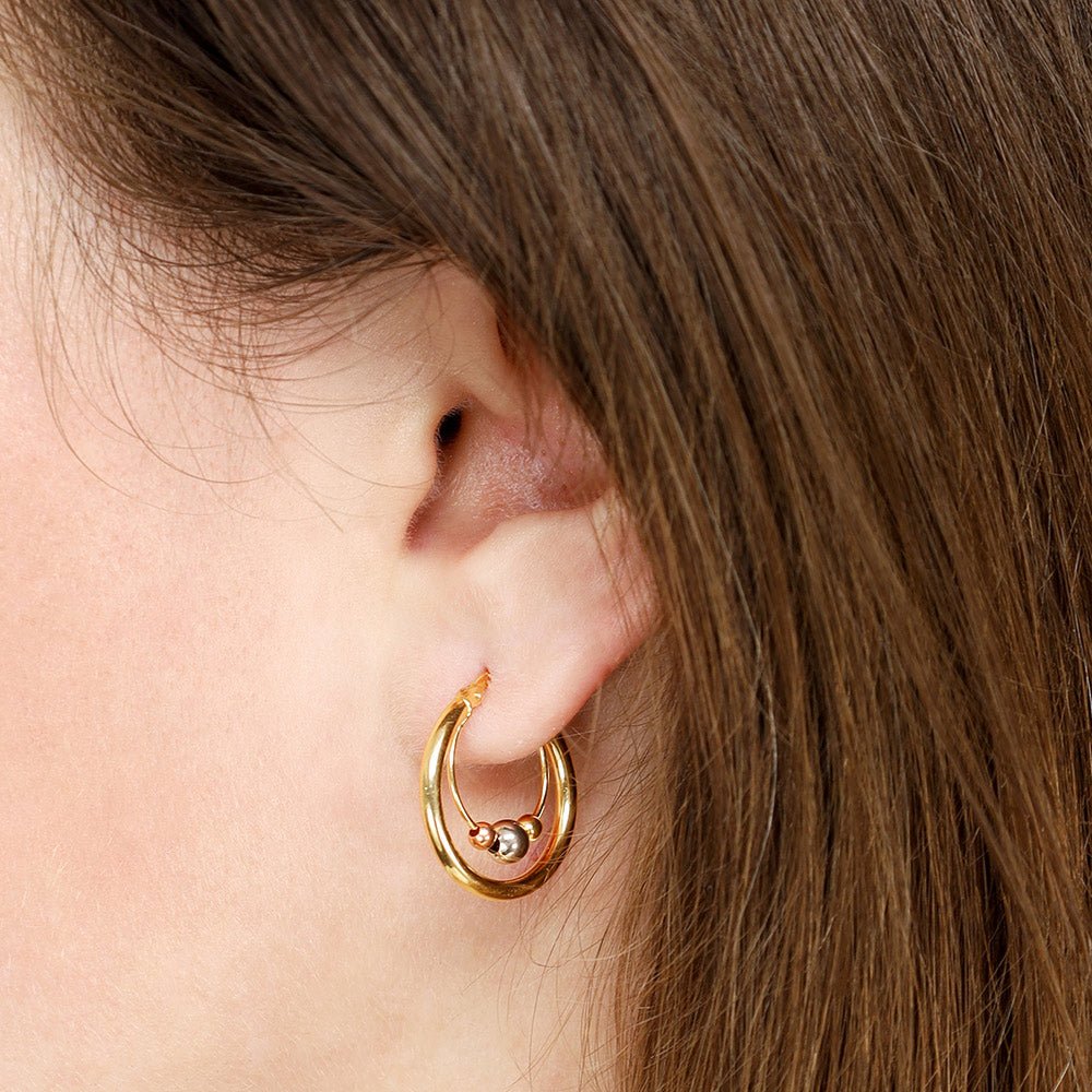 9ct Gold Fancy Hoop Earrings 19.5mm - FJewellery