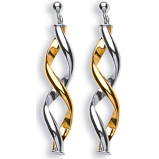 9ct Gold Fancy Twisted Drop Earrings - FJewellery
