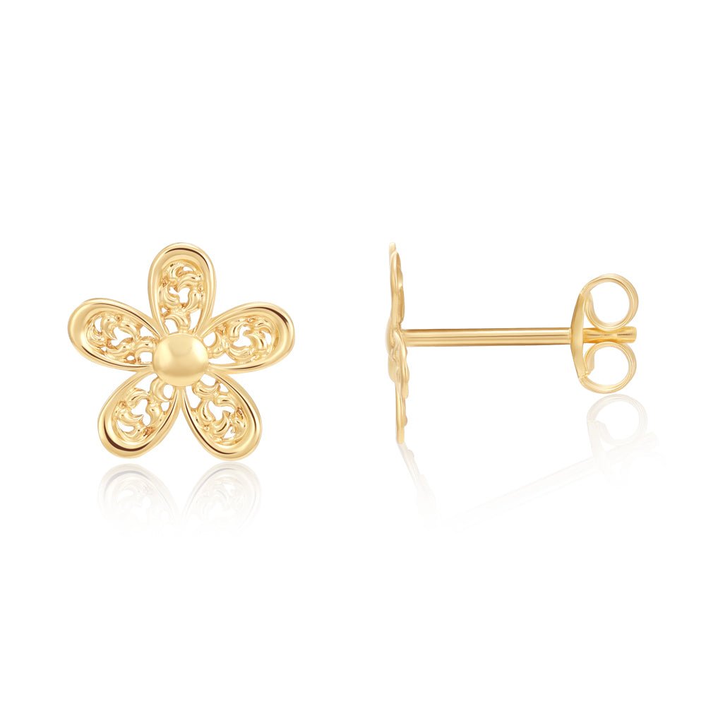 9ct gold flower stud earrings 288927