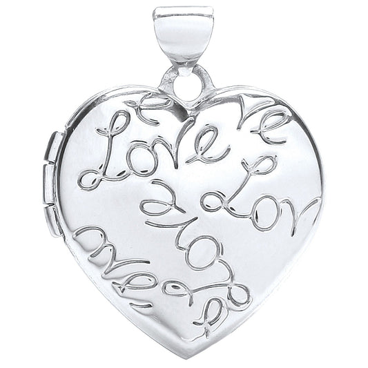 9ct Gold Heart Locket with Love engraving - FJewellery