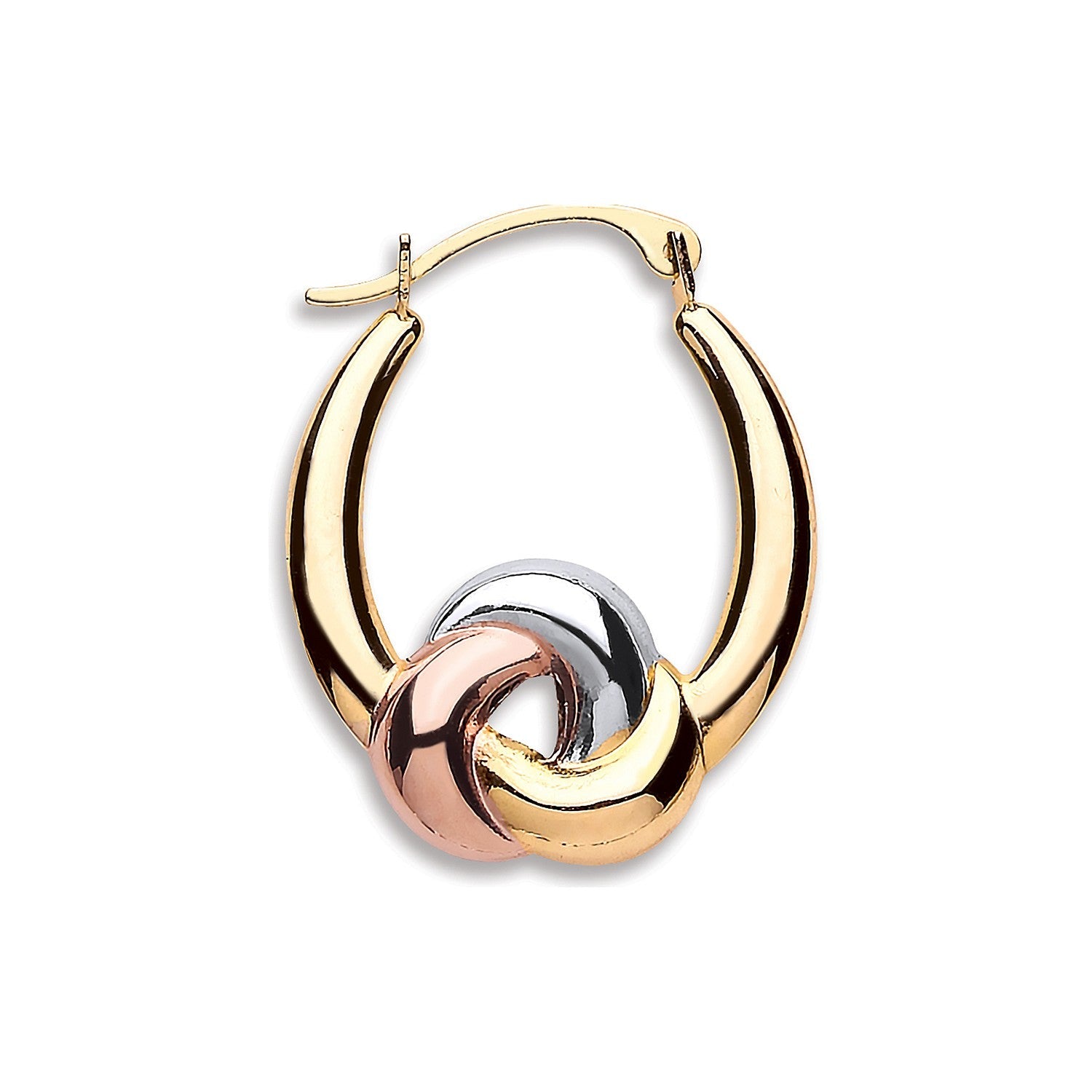 9ct Gold Hollow Fancy Hoop Earrings 17 X 21mm - FJewellery