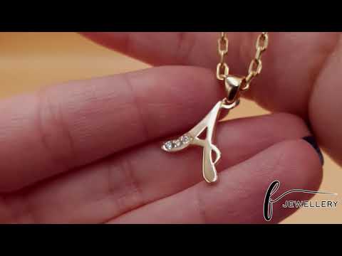 9ct Gold Initial Pendant Letter A - 24mm - FJewellery