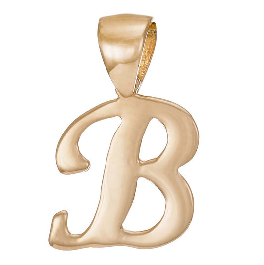 9ct Gold Initial Pendant Letter B - 17mm - FJewellery