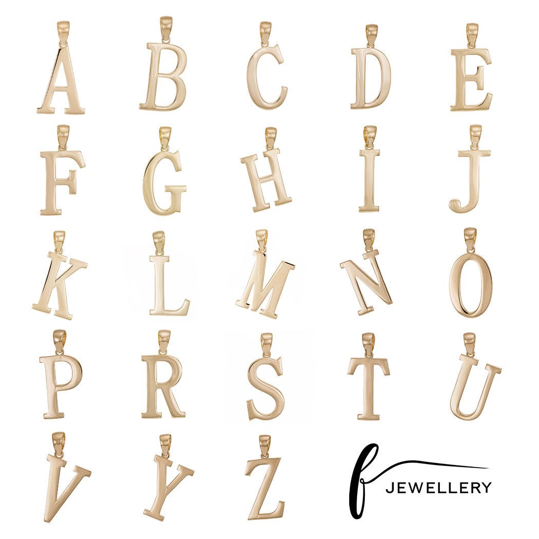 9ct Gold Initial Pendant Letter B - 32mm - FJewellery