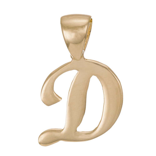 9ct Gold Initial Pendant Letter D - 18mm - FJewellery