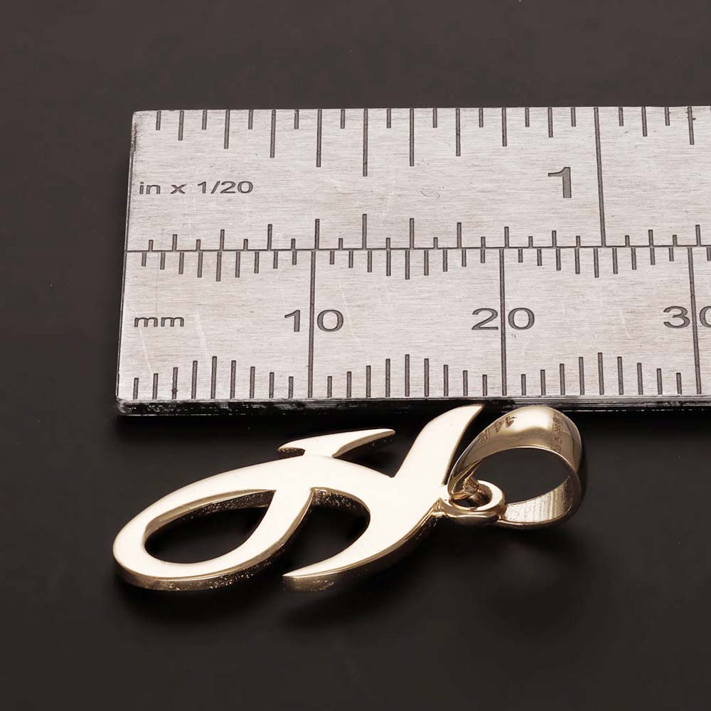 9ct Gold Initial Pendant Letter F - 25mm - FJewellery