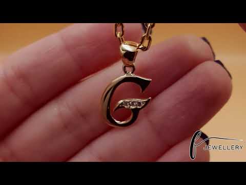 9ct Gold Initial Pendant Letter G - 23mm - FJewellery
