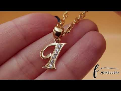 9ct Gold Initial Pendant Letter I - 21mm - FJewellery