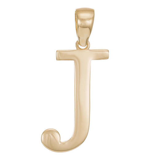 9ct Gold Initial Pendant Letter J - 32mm - FJewellery