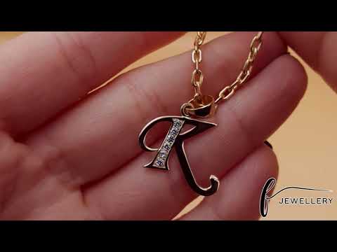 9ct Gold Initial Pendant Letter K - 24mm - FJewellery