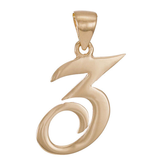 9ct Gold Initial Pendant Letter Z - 26mm - FJewellery