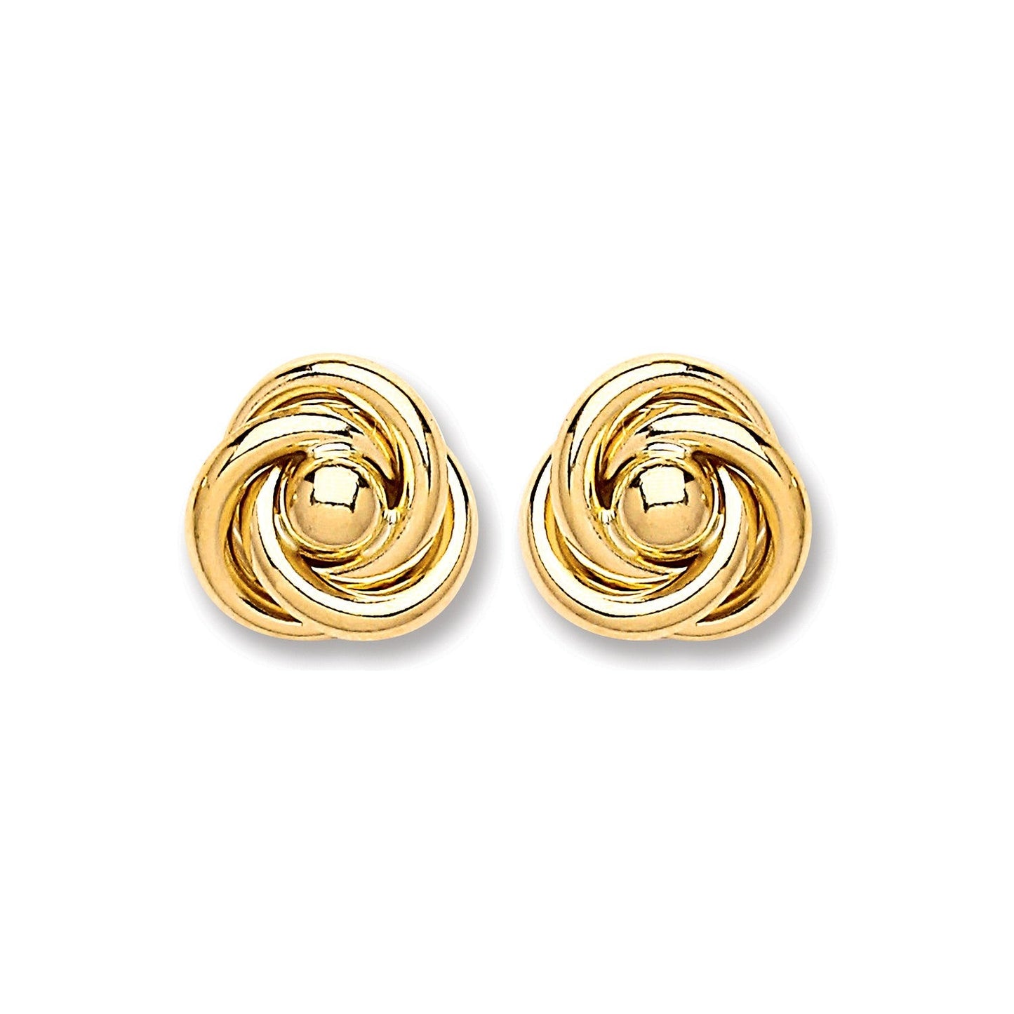 9ct Gold Medium Knot Stud Earrings 9.5mm - FJewellery