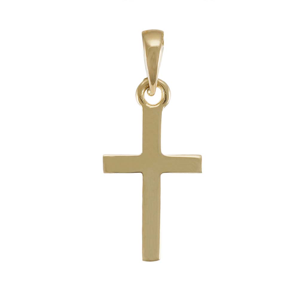 9ct Gold Patterned Cross Pendant - FJewellery