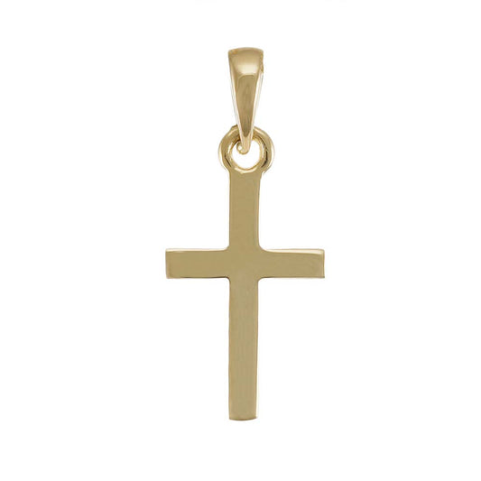 9ct Gold Patterned Cross Pendant - FJewellery