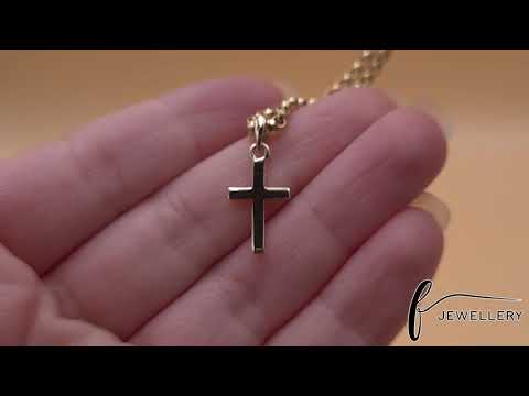 9ct Gold Patterned Cross Pendant - FJewellery