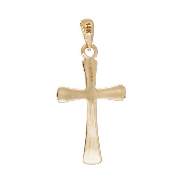 9ct Gold Plain Cross Pendant - 29mm - FJewellery