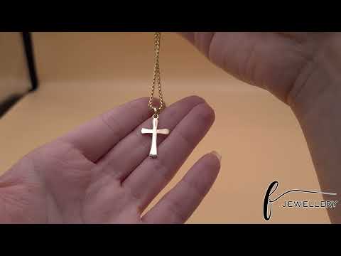 9ct Gold Plain Cross Pendant - 29mm - FJewellery