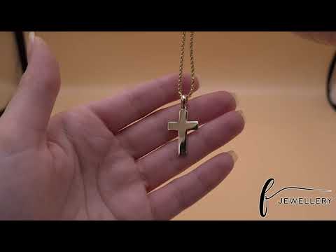 9ct Gold Plain Cross Pendant - 33mm - FJewellery