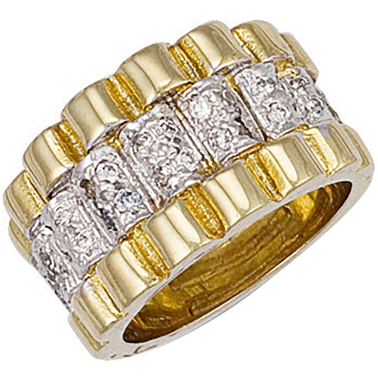 9ct Gold Square Top Gents Cz Ring - FJewellery
