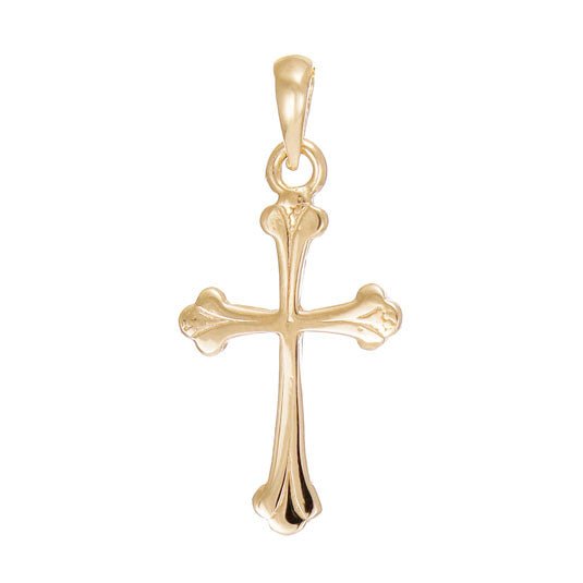 9ct Gold Traditional Ornamental Cross Pendant - 28mm - FJewellery