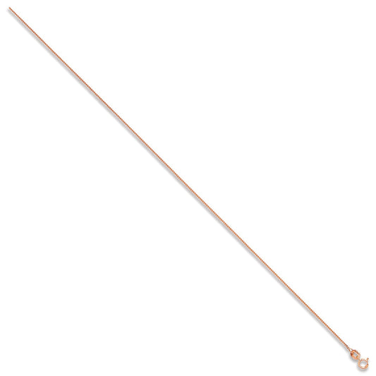 9ct Rose Gold 1mm Curb Chain - FJewellery