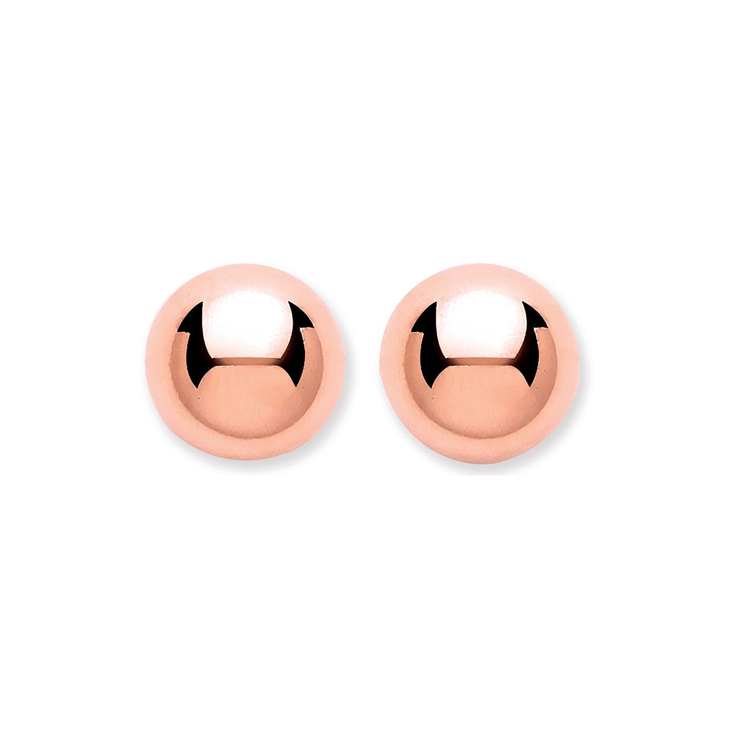 9ct Rose Gold 6mm Ball Stud - FJewellery