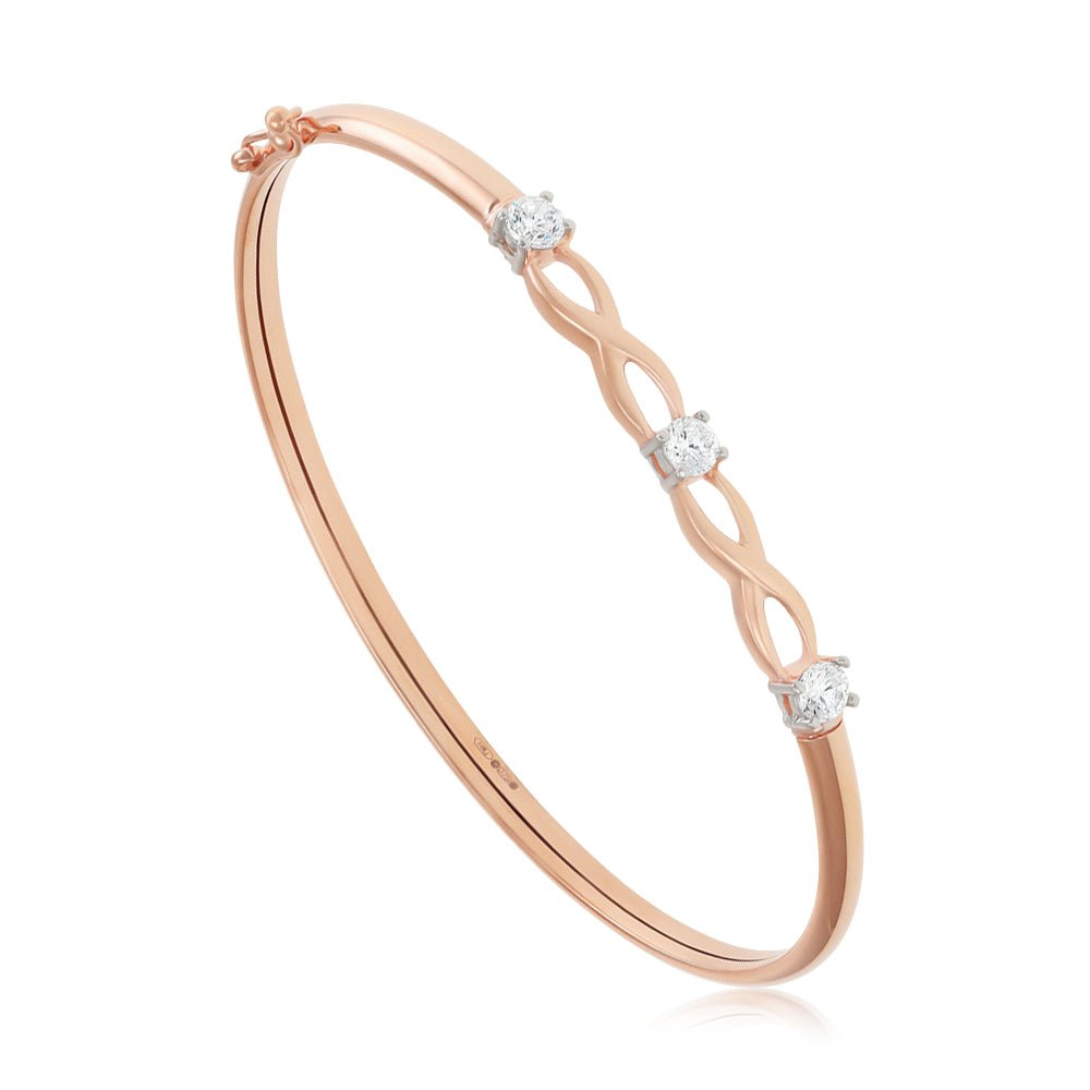 9ct Rose Gold Bangle - FJewellery