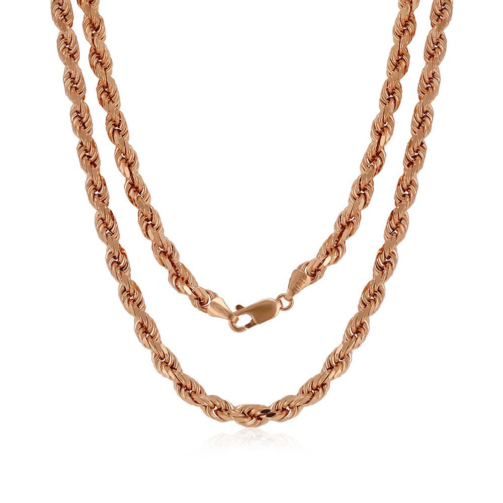 9ct Rose Gold Rope Chain DSHCN0628 - FJewellery