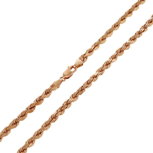 9ct Rose Gold Solid Rope Chain DSHCN0640 - FJewellery
