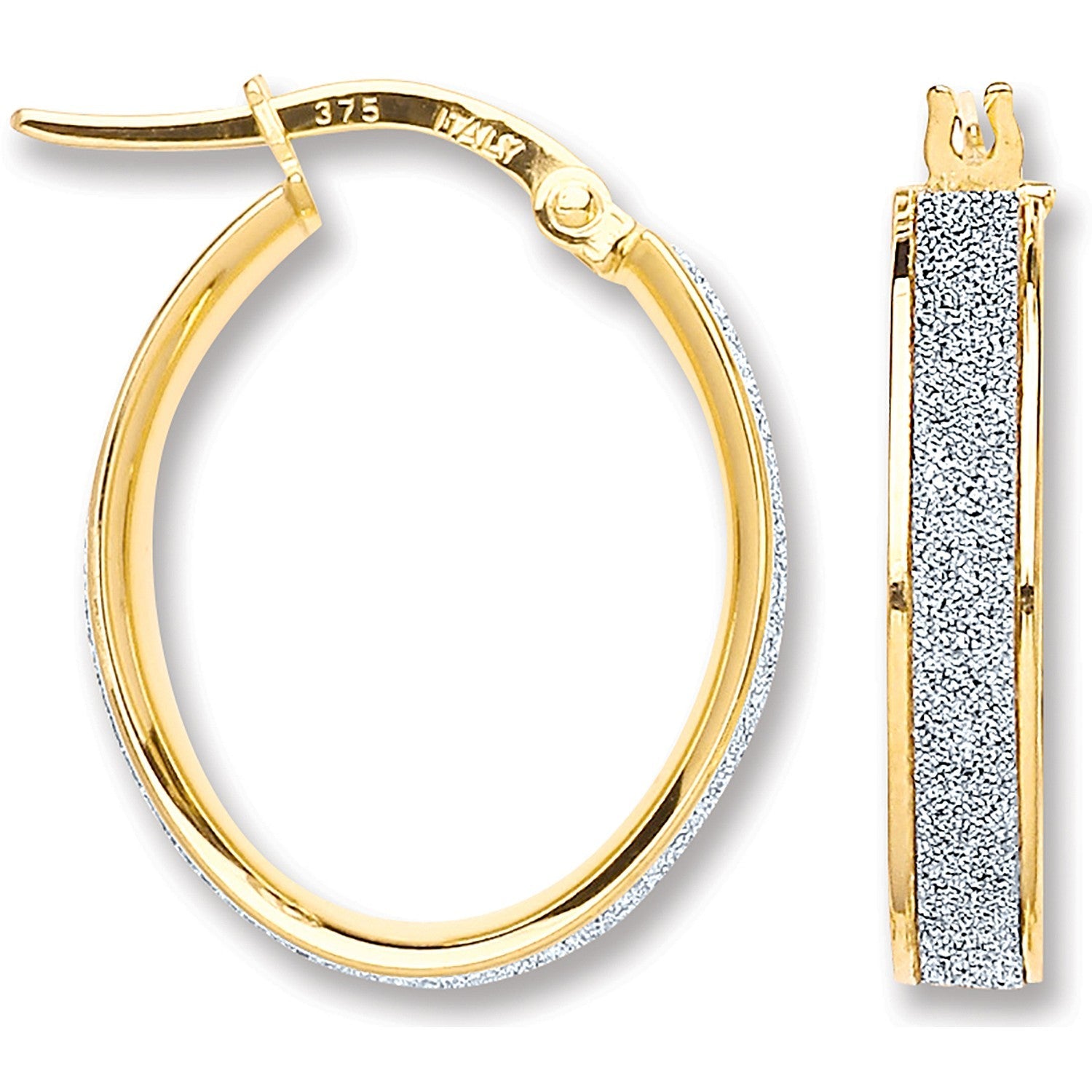 9ct solid yellow gold hoop earrings 16.9 X 22mm 106519 - FJewellery