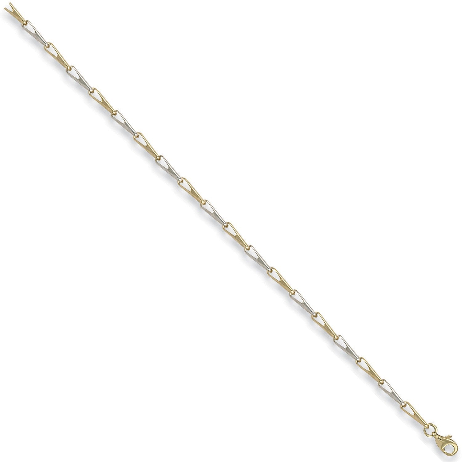 9ct White And Yellow Gold Fancy Bracelet - FJewellery