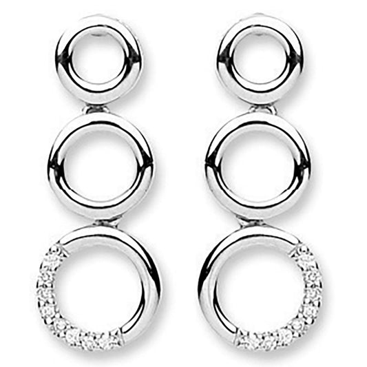 9ct White Gold 0.08ct Diamond Drop Earrings - FJewellery
