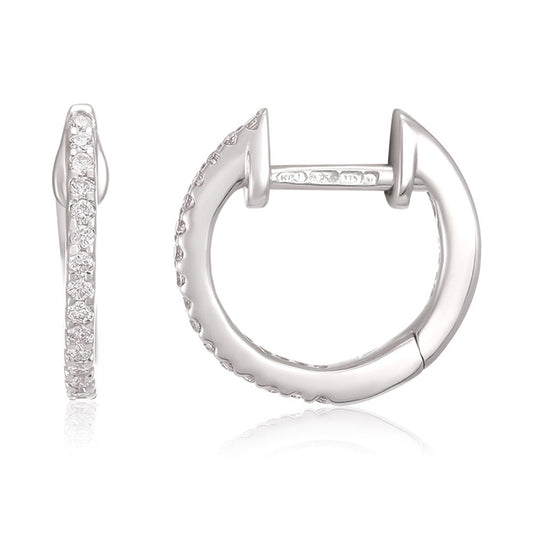 9ct White Gold 0.10ct Diamond Earrings - FJewellery