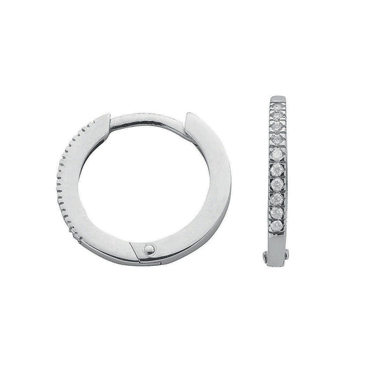 9ct White Gold 0.11ct Diamond Earrings - FJewellery