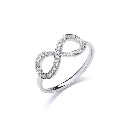 9ct White Gold 0.13ct Infinity Dress Ring - FJewellery
