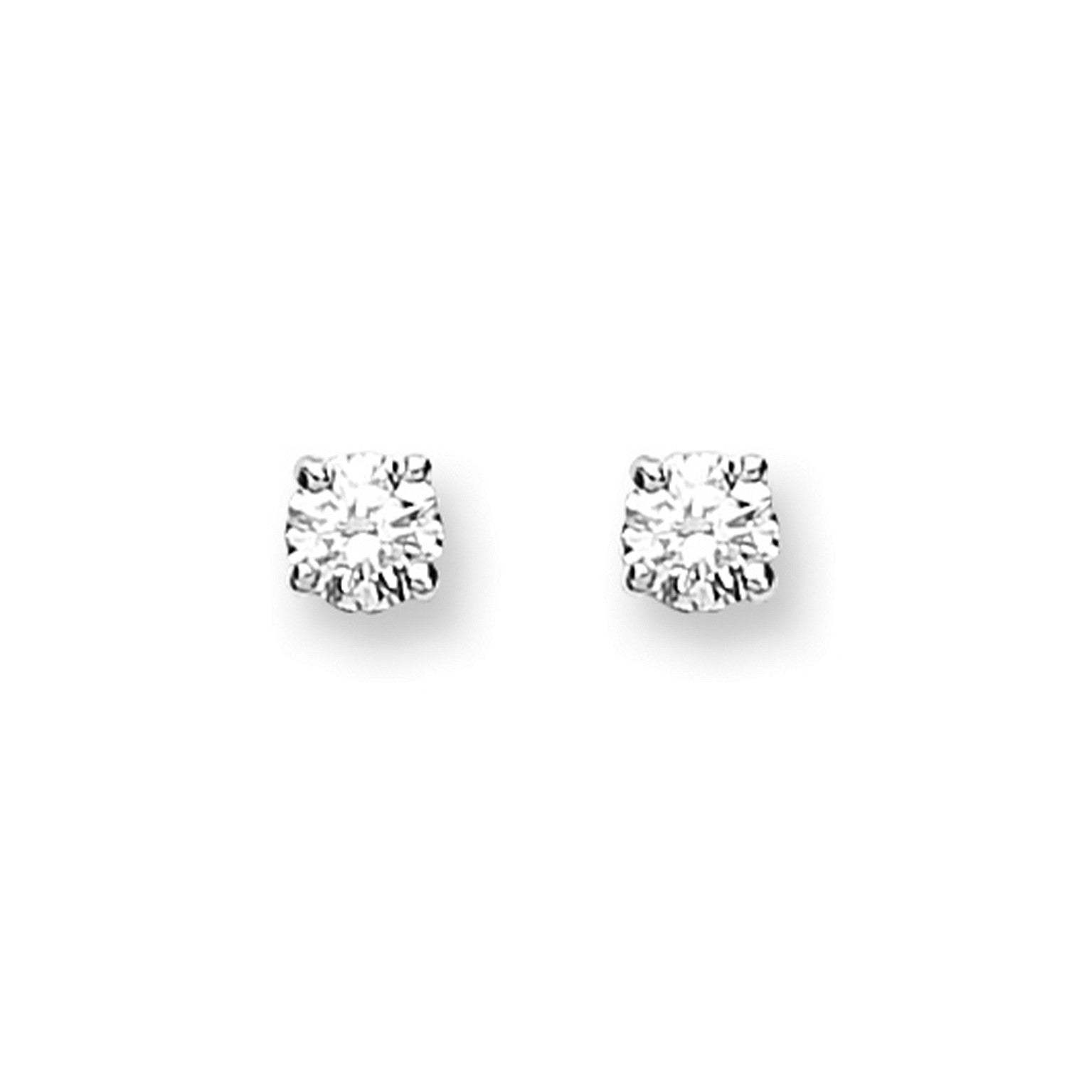 9ct White Gold 0.15ct Claw Set Diamond Stud Earrings - FJewellery