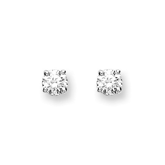9ct White Gold 0.20ct Claw Set Diamond Stud Earrings - FJewellery